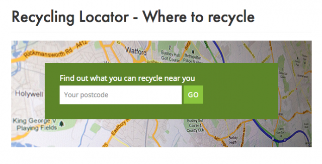 recyclenow postcode locator