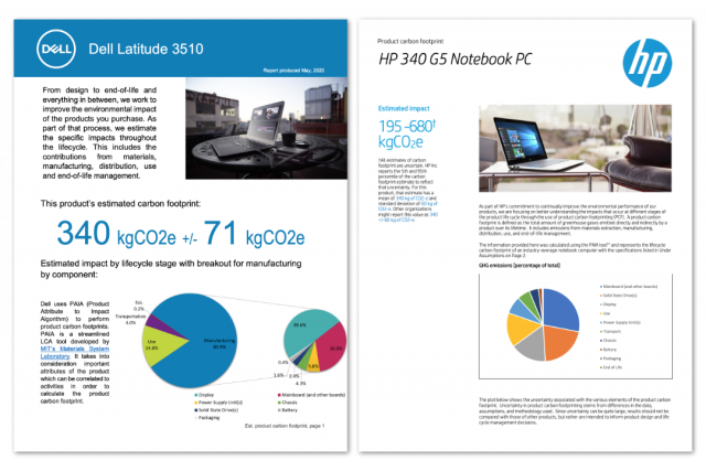 Two LCA reports from Dell and HP